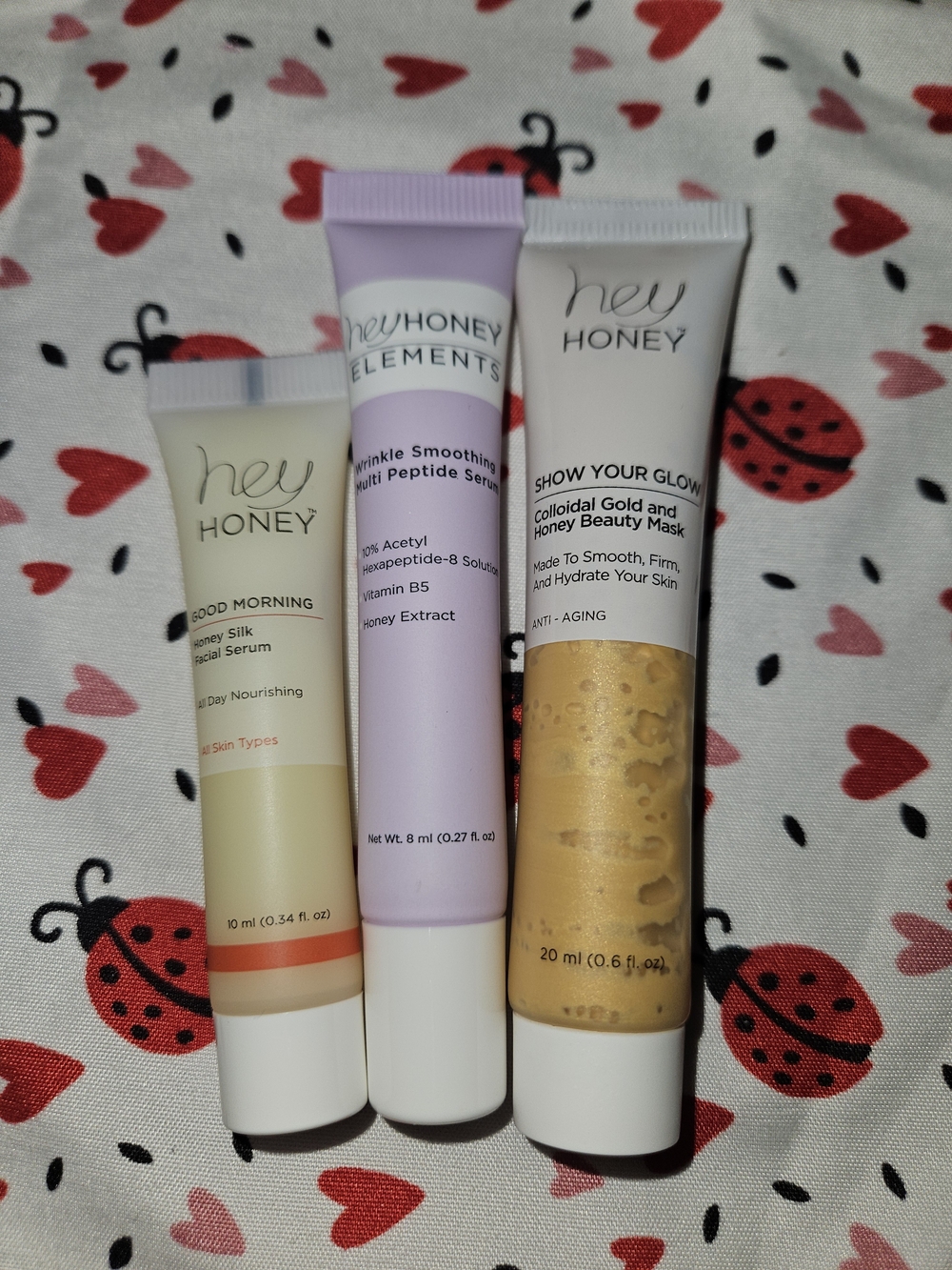 hey HONEY Face Serum & Mask Trio Good morning, show your glow, peptide serum
